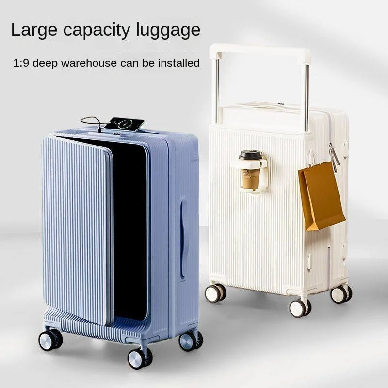Hardside Luggage Large-Capacity 30 Inch Side-Opening — Black | KIMLUD