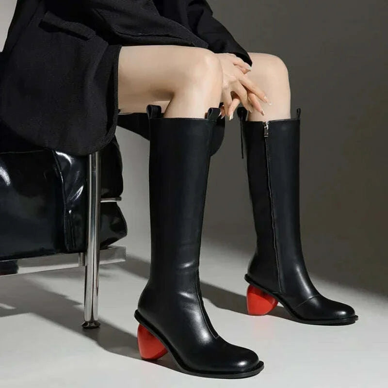 kimlud-new-retro-sexy-round-toe-peach-heart-heel-side-zipper-knee-high-boots-european-american-fashion-show-color-blocked-womens-boots-kimlud-womens-clothes-35044478