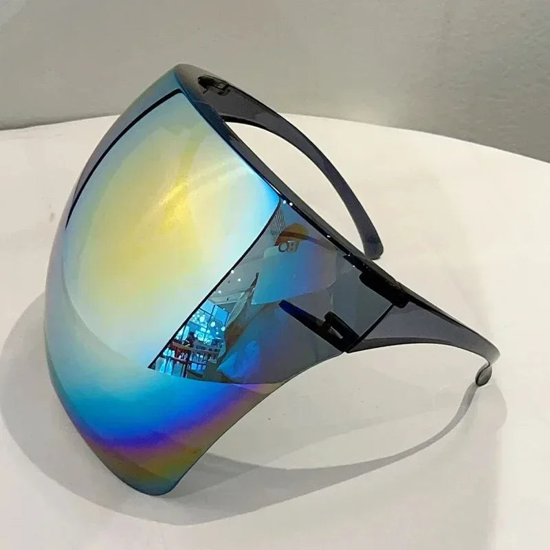 Oversized Goggle Sunglasses Protective Wrap Cycling Eyewear — Black | KIMLUD