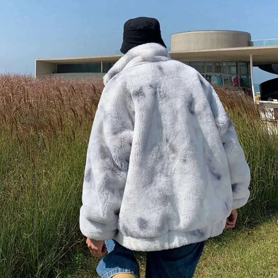 KIMLUD, Autumn Winter New Fashion Long Sleeve Stand Collar Solid Lamb Wool Trench Men's Clothing Korean Zipper Warm All-match Trend Top, KIMLUD Womens Clothes