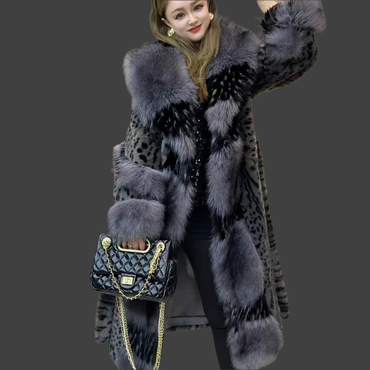 KIMLUD, Faux Fur Coat for Women,England Style Jacket,Turn-bown Collar,Thick Warm Female Clothes,High Quality,Autumn and Winter,2024, As show / L, KIMLUD APPAREL - Womens Clothes