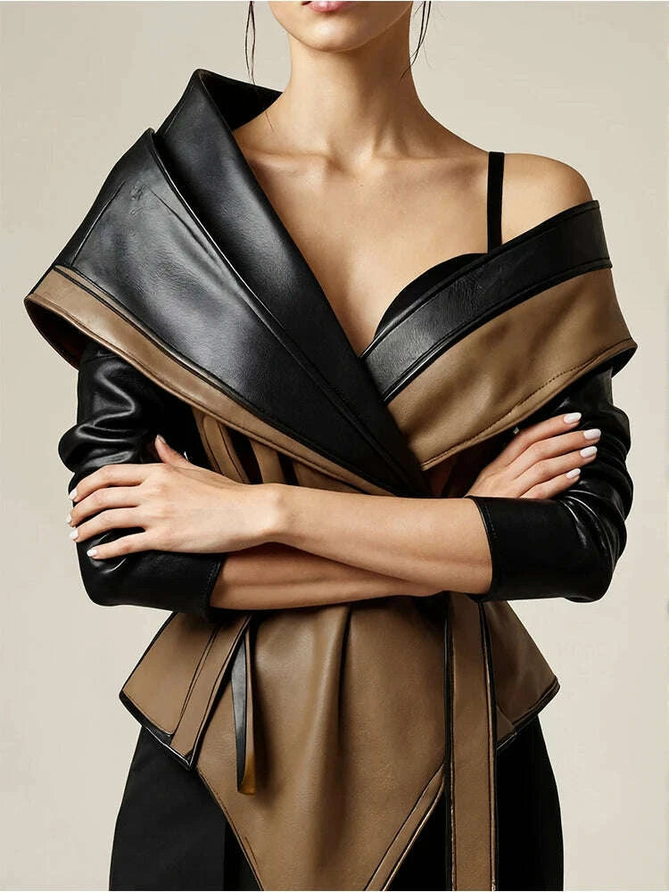 pu-faux-leather-jacket-for-womens-one-shoulder-splice-irregular-hem-long-sleeve-leather-coat-casual-vintage-elegant-jacket-beltkimludkimlud-35560537