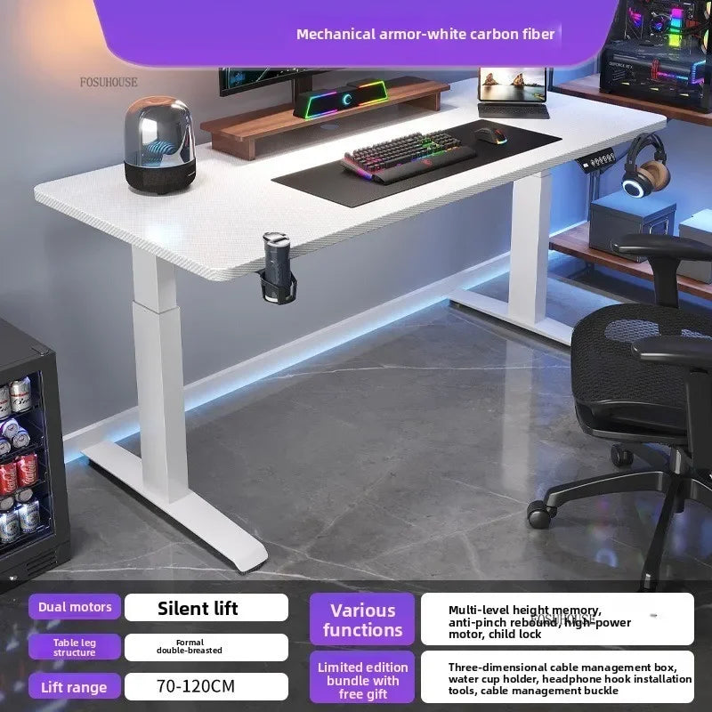 L-Shaped Desk Height-Adjustable Electric With Quiet Motor And Programming Presets — Black | KIMLUD