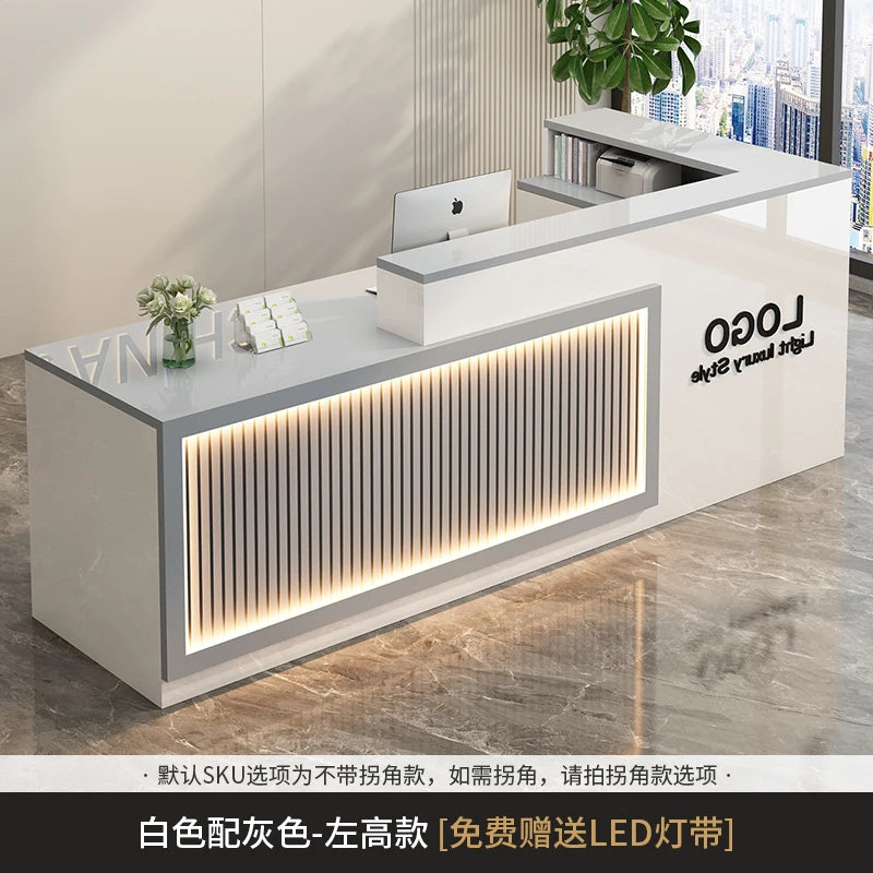 Contemporary Reception Desk Decor Set Customizable — Black | KIMLUD