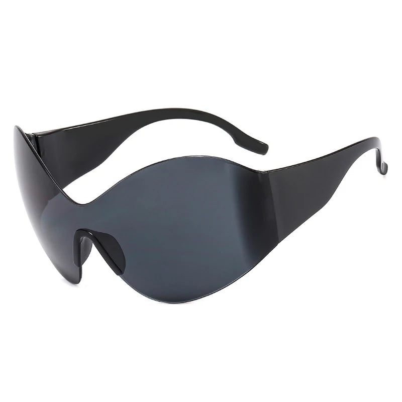 Sunglasses Oversized Punk Plastic Frame — Black | KIMLUD
