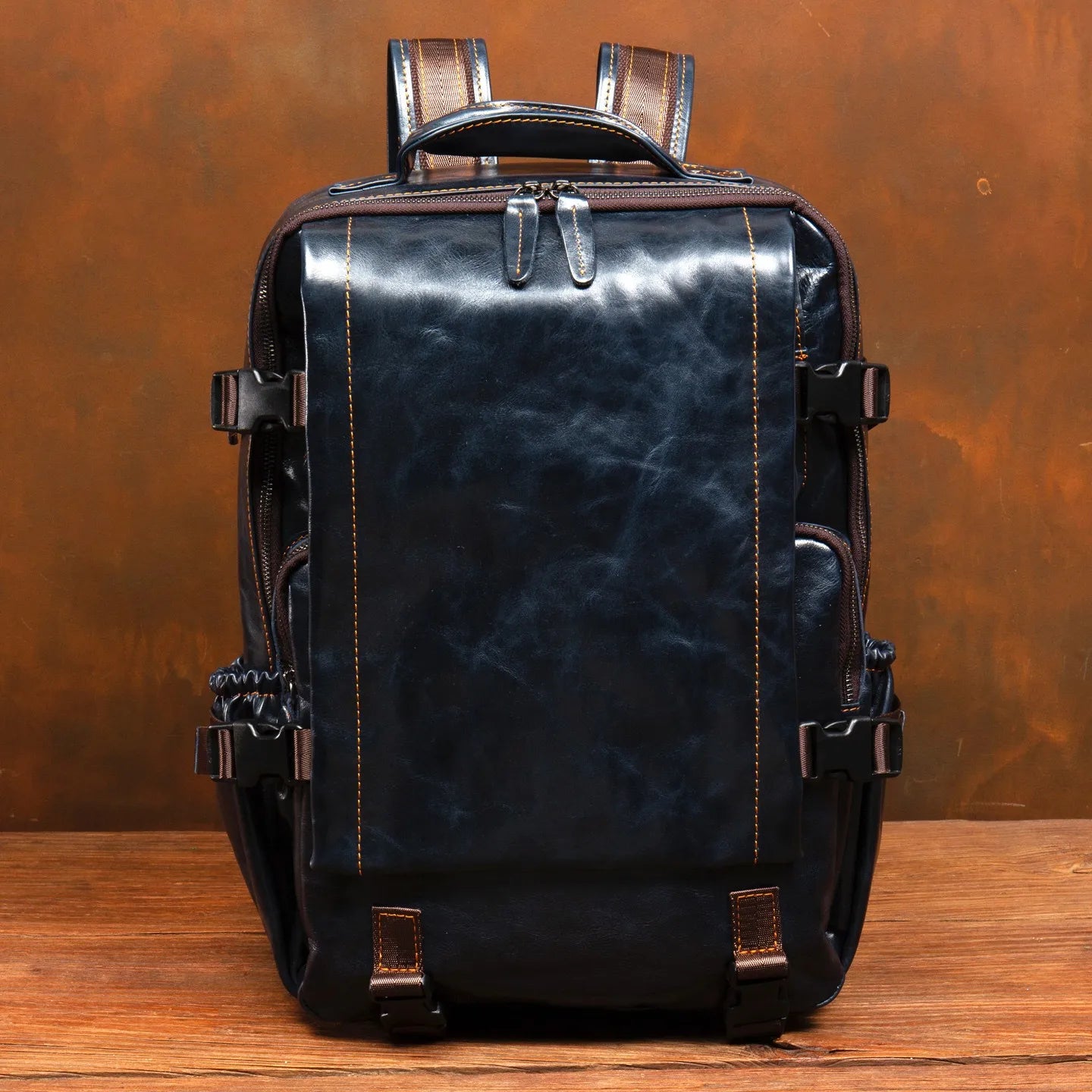 European Handcrafted Leather Backpack — Brown | KIMLUD
