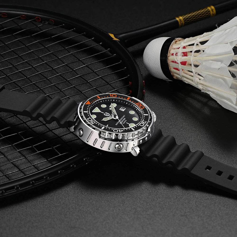 Silicone Strap Sports Wristwatch Luminous Hands Date Window — Midnight Black | KIMLUD