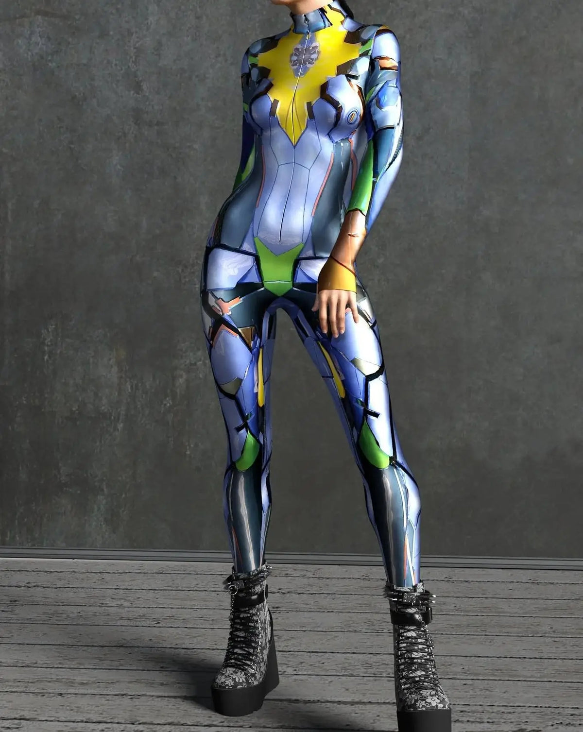 Bodysuit – Cyber Armor 3D Print – Polyester – Unisex | KIMLUD