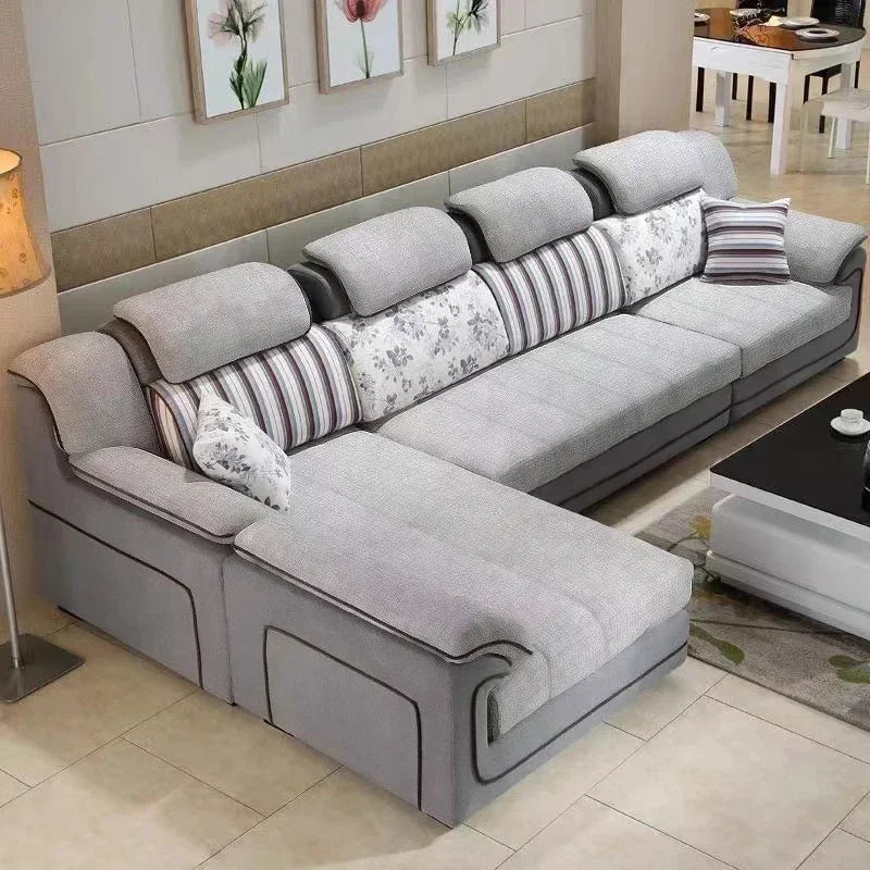 Nordic Wood Frame Sofa Two-Seater With Armrests In Soft Upholstery — Beige | KIMLUD