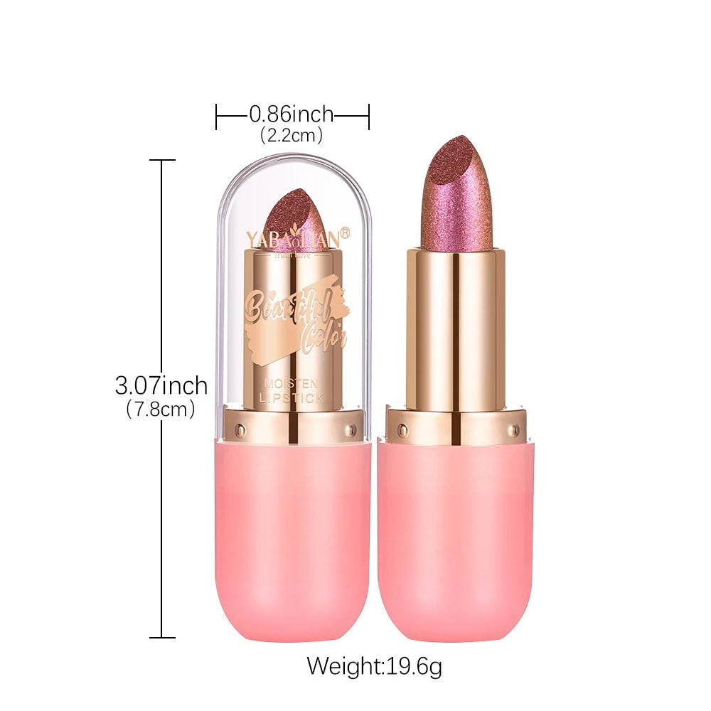 Color Changing Matte Lipstick With Glitter Diamond Finish — Metallic Violet | KIMLUD