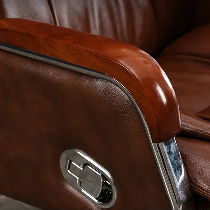 Retro Executive Leather Chair Armchairs Editor Choises Fashion Aluminium Office Chair Working Relax Silla Escritorio