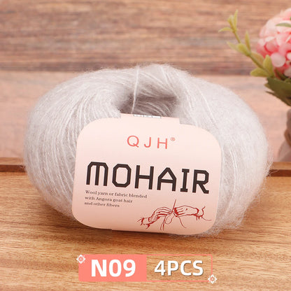 Mohair Yarn Set 4-Skein Bundle, 130m Each — Multicolor | KIMLUD
