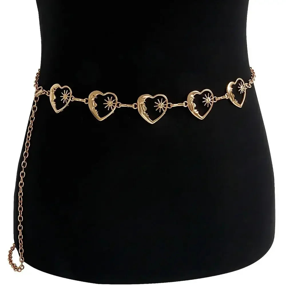 Metal Waist Chain Belt Punk Hip Hop Style — Gold | KIMLUD