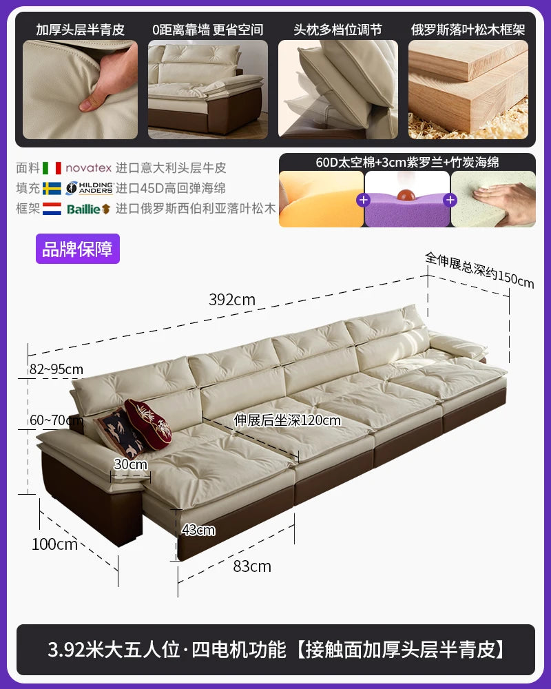 Minimalist L-Shaped Sofa With Multifunctional Design — Cream White | KIMLUD