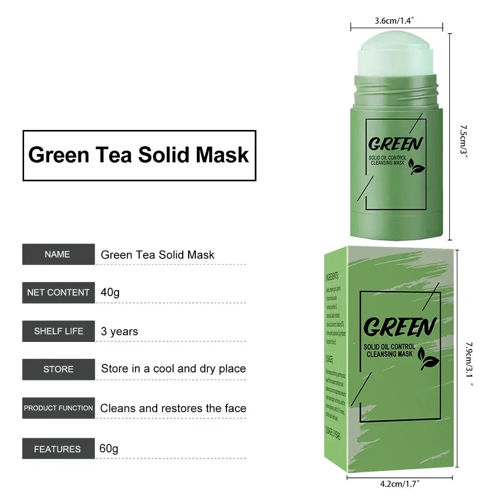Green Tea Cleansing Solid Face Mask Pore Refining — Green | KIMLUD