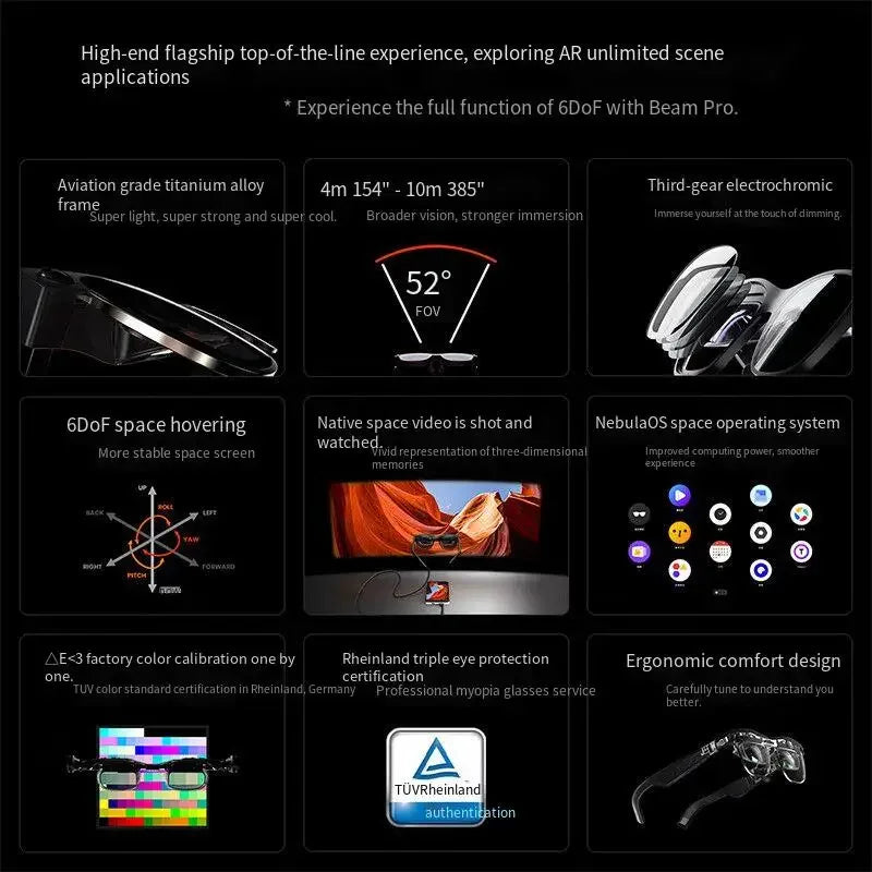 XREAL Air 2 Ultra Smart AR Glasses Set 6 DoF 52 Fov 4K 3D HD 385'' Giant Screen View Nreal Air2 Ultra Tracking Smart Glasses
