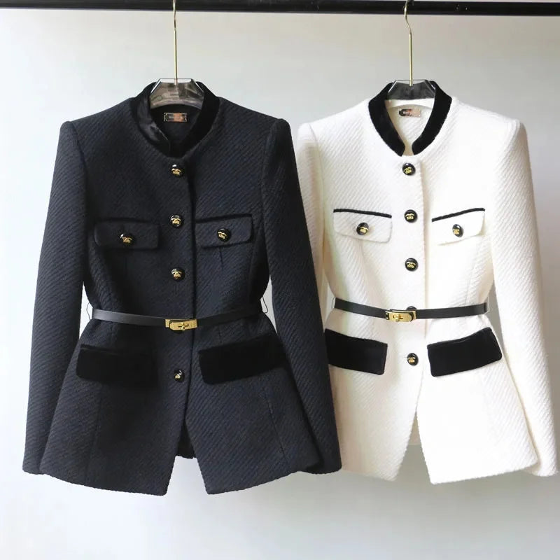 Women Blazer Coat New 2025 Autumn Long Sleeve Casual Single-breasted Elegant Office Waist Ladies Suit Coat Tops Female Outerwear
