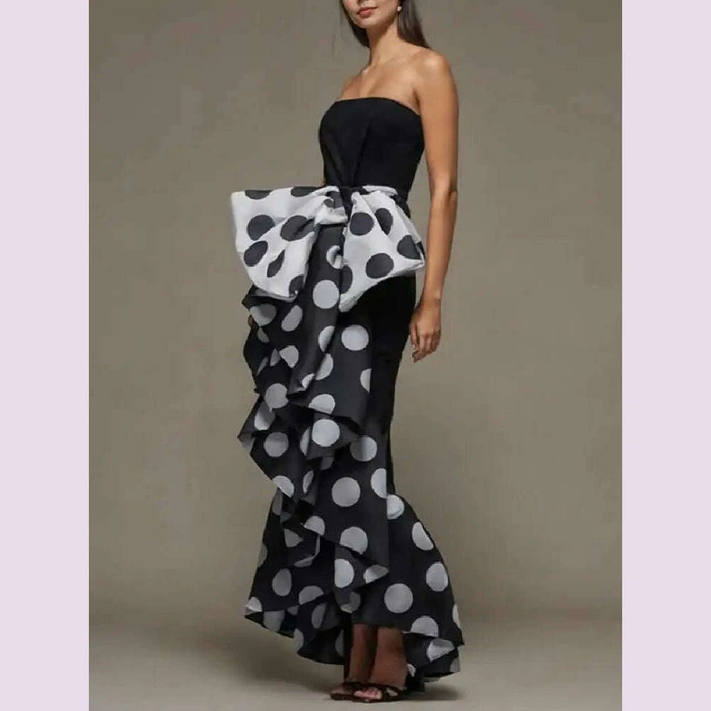 yeezzi-women-british-style-polka-dot-bow-embellished-pleated-strapless-dress-2024-summer-sleeveless-elegant-evening-dresses-kimlud-kimlud-33911911