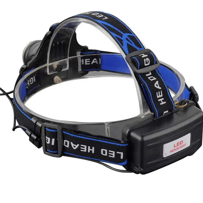 Powerful LED Headlamp Telescopic Zoomable Head Torch Outdoor Waterproof Rechargeable Fishing Camping Portable Headlight - KIMLUD