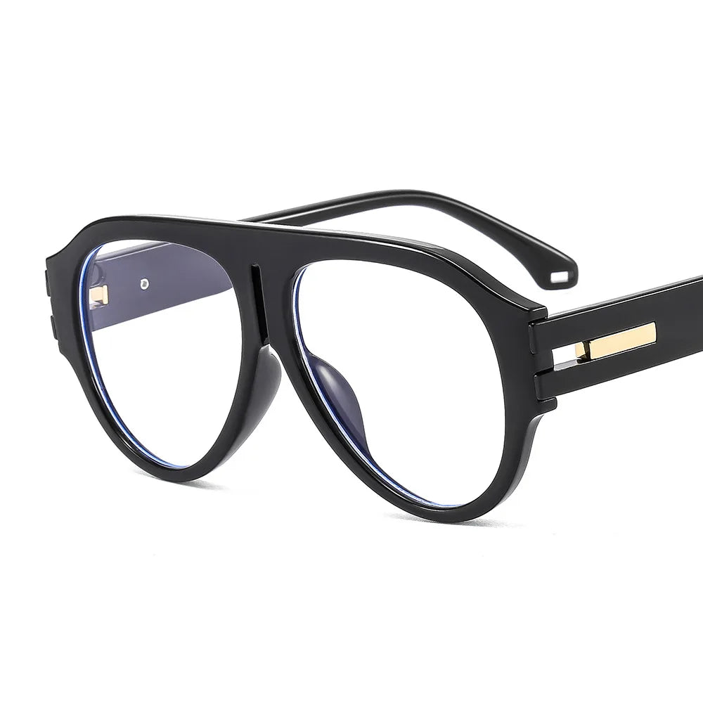 Square Frame Sunglasses Plastic Oversized Design UV Protection — Black | KIMLUD