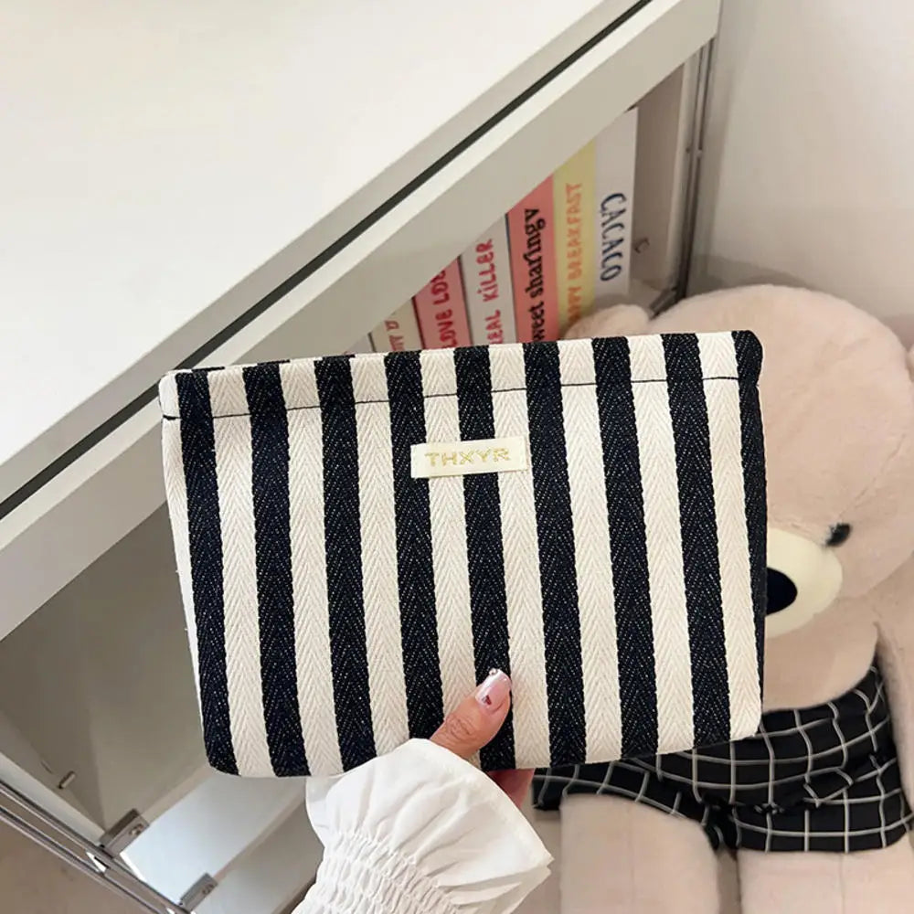 Striped Polyester Clutch Bag Small — Multicolor | KIMLUD