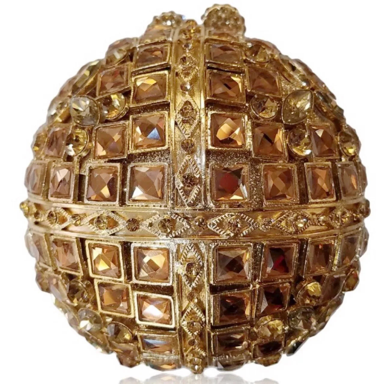 Woman Silver Crystal Stone Ball Shape Evening Bag Banquet Birthday Party Gift Lady Handbag Wedding Bridal Diamond Hollow Purse