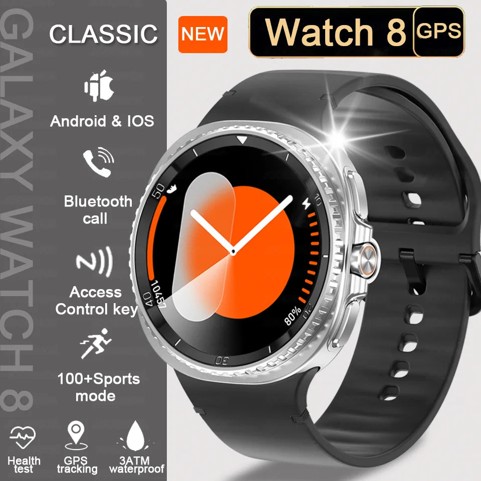 2025 New Watch 8 Ultra Smart Watch Men Sports Bluetooth Call GPS Track Heart Rate AMOLED Screen 3ATM Waterproof Music SmartWatch