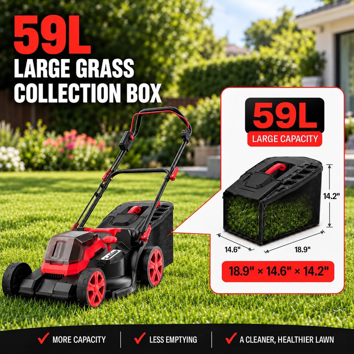 Lawn Mower – Cordless 40V – Brushless Motor – 2-in-1 Mulching | KIMLUD
