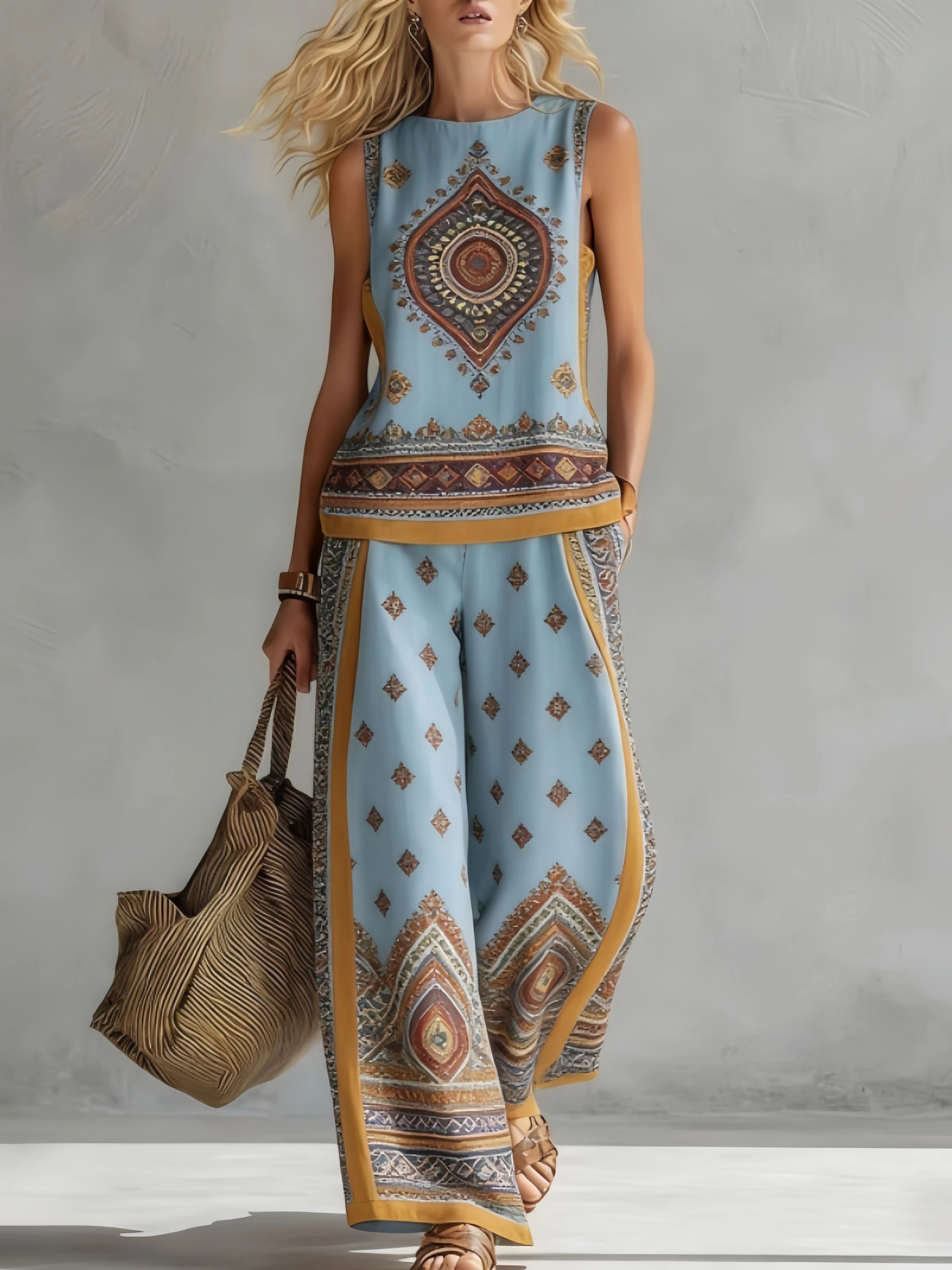 Broadcloth Printed Casual Two-Piece Set — Black | KIMLUD