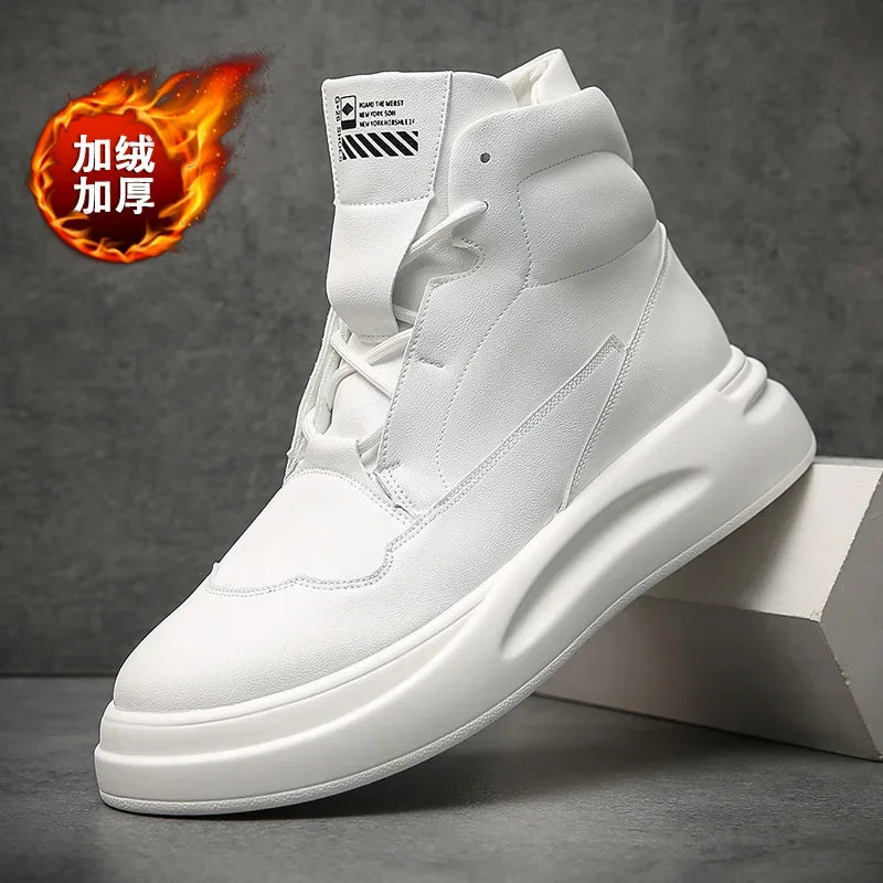 High Top Shoes Men's Fashion Casual Shoes Thick Soled Men's Shoes Autumn and Winter New 2026