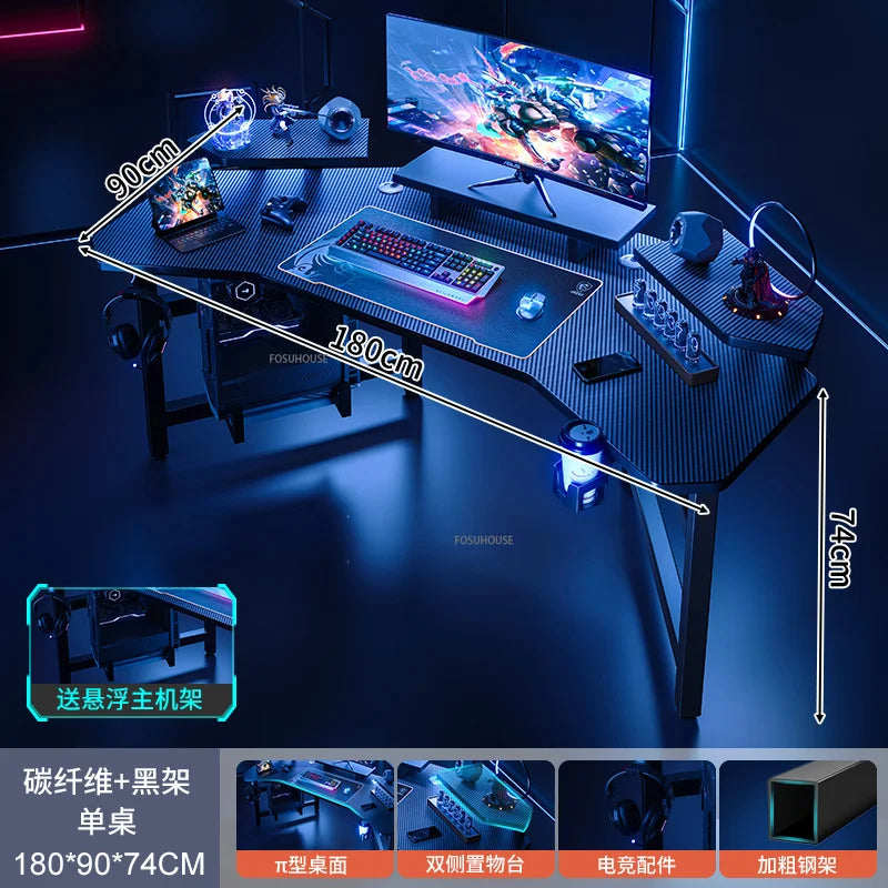 Nordic Simple Desk E-sports Gaming — Black | KIMLUD