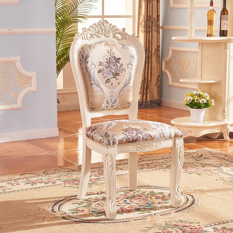 European Style Dining Chair Modern Restaurant Solid Wood Princess Chair Wedding Simple High Quality Muebles Lounge Furniture