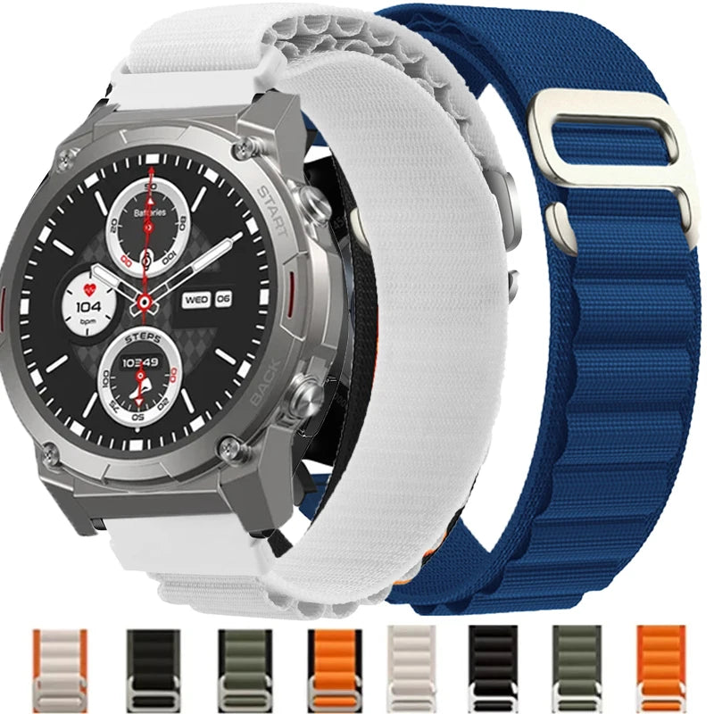 Nylon Loop Strap For Zeblaze Vibe 7/Pro/Lite Stratos 2/3 GTR 2/3 Pro Beyond 2/3 Pro Btalk 2 Swim NEO3 Bracelet 22mm Wristband