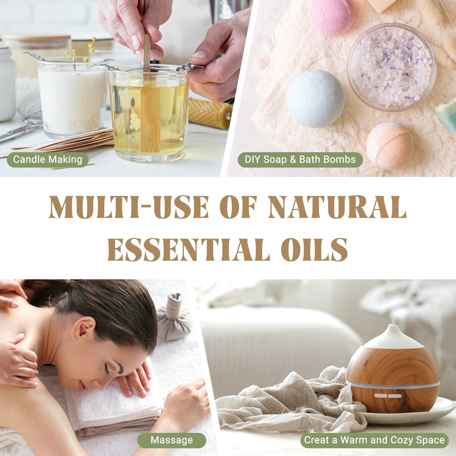 Amber Glass Essential Oil Blend Peppermint Palo Santo Bergamot Eucalyptus Lavender Cinnamon Cedarwood — Amber | KIMLUD