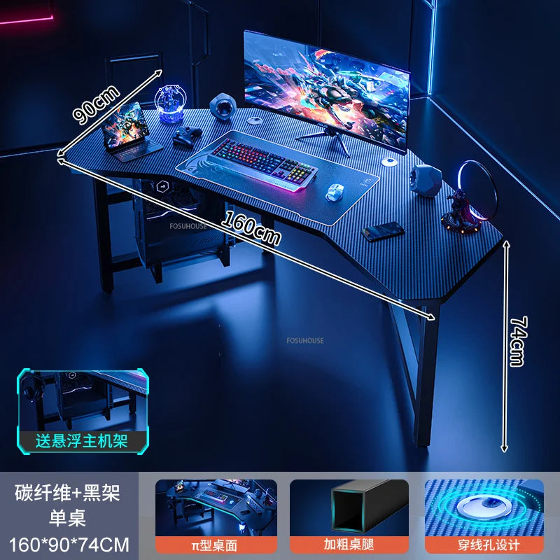 Nordic Simple Desk E-sports Gaming — Black | KIMLUD