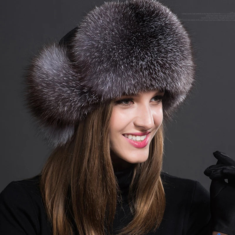 Ushanka Hat – Thick Winter Warmth – Real Fox Fur | KIMLUD