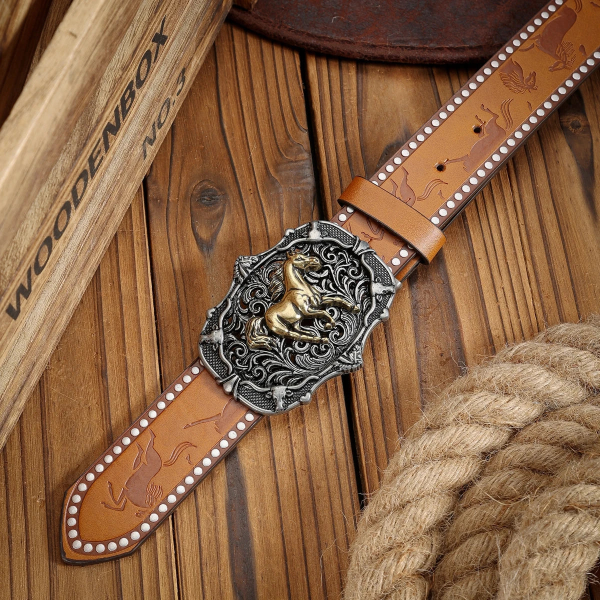KIMLUD, A unisex Western-style PU belt with buckles, Bohemian style, casual and retro, suitable for daily wear when going out, KIMLUD Womens Clothes