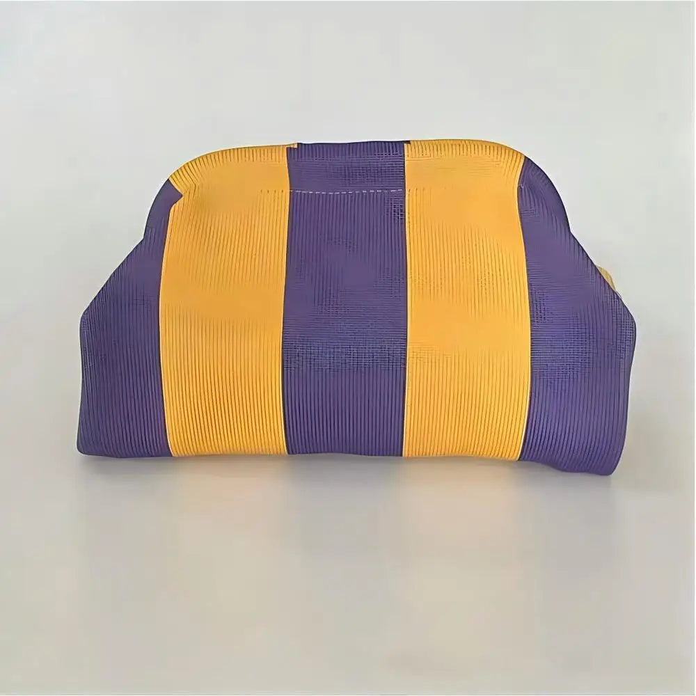 Striped Polyester Clutch Bag Small — Multicolor | KIMLUD