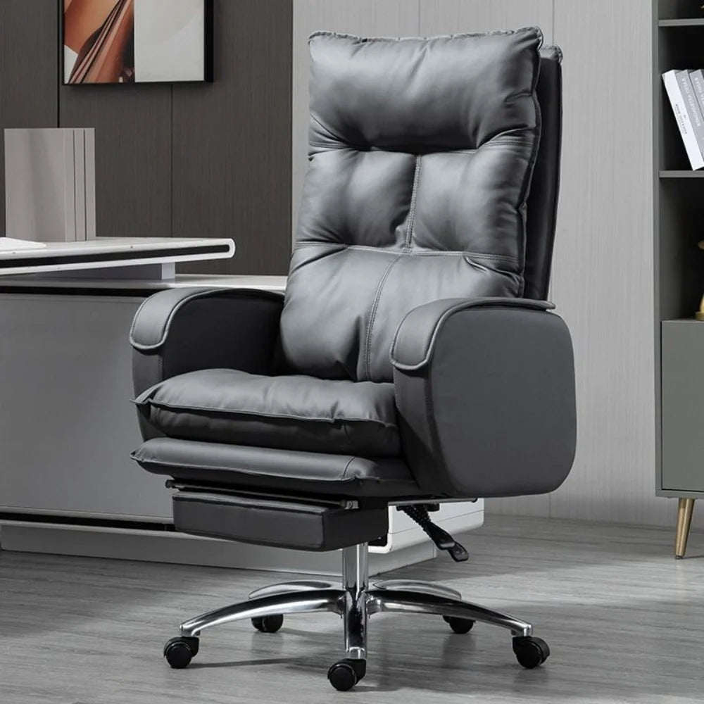 Ergonomic Office Furniture Chair with Latex Cushion PU Leather Executive Desk Chair Adjustable Swivel Chair Home Office