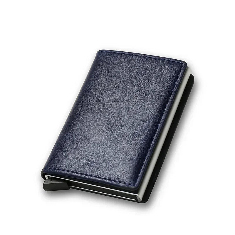 KIMLUD, Carbon Fiber Card Holder Wallets for Men RFID Portable Trifold PU Slim Mini Wallet Male Purses Wallet Women pasjeshouder, Blue, KIMLUD Womens Clothes