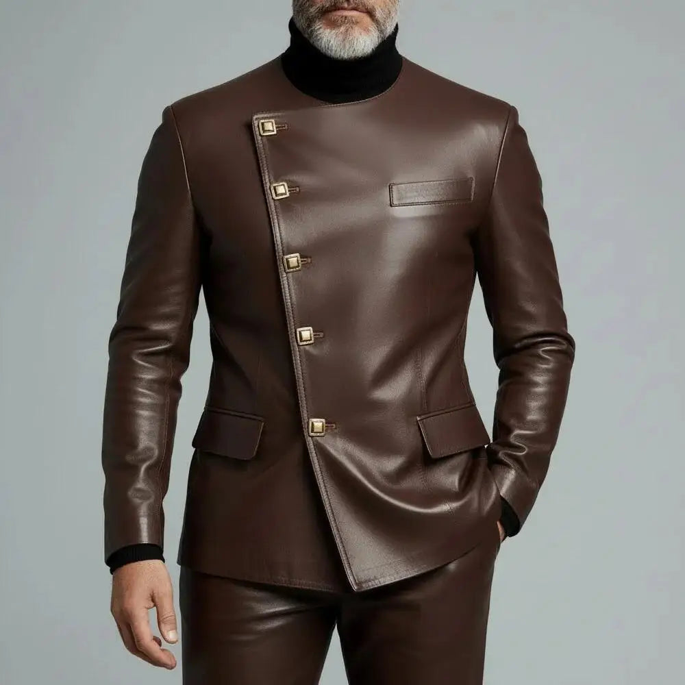 Men's Suit Jacket – Slim Fit – PU – Notched Collar | KIMLUD