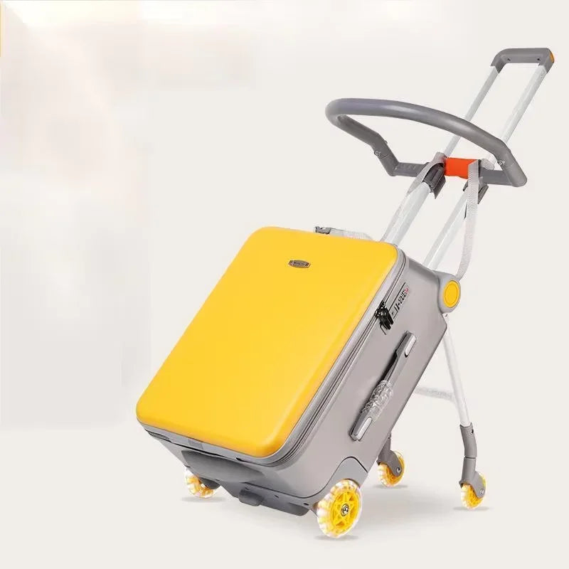 Waterproof ABS Carry-On Luggage For Kids Travel Companion With Multi-Function Design — Sky-Blue | KIMLUD