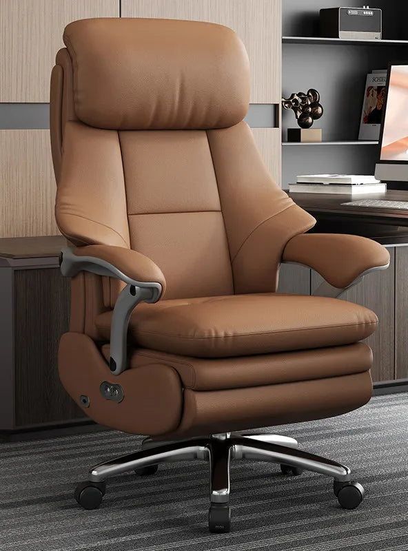 Leather Recliner Solid Office Chairs — Ivory | KIMLUD