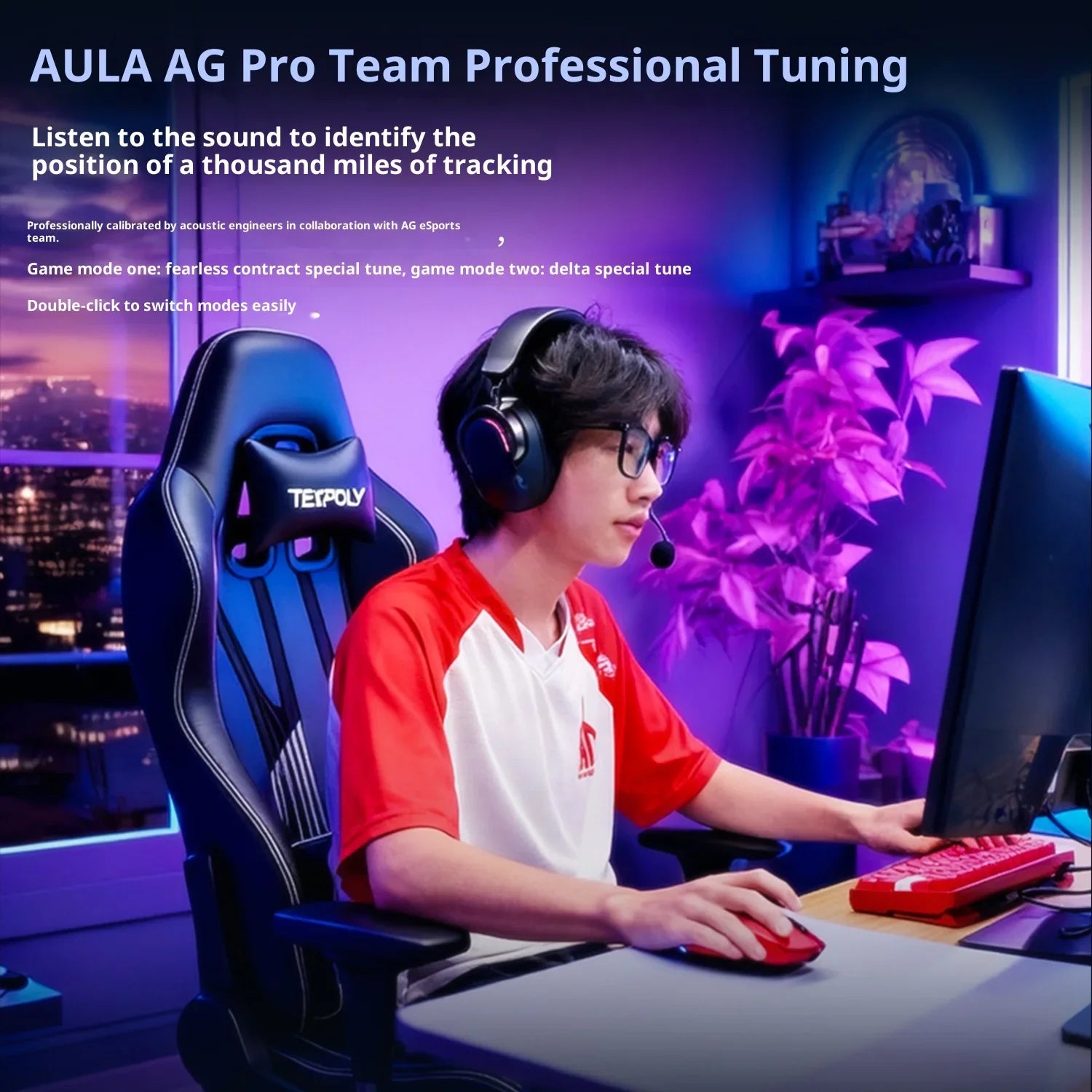 KIMLUD, AULA A7Pro Headphone Wireless Bluetooth 2.4g Type-C RGB Gaming Headset Intelligent Noise Reduction Surround 7.1 Sound Effect, KIMLUD Womens Clothes