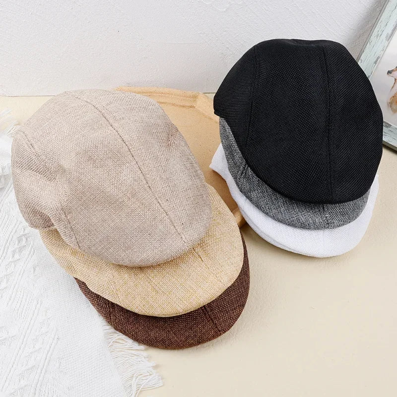 British Style Beret Hat Painter Cap for Men — Black | KIMLUD