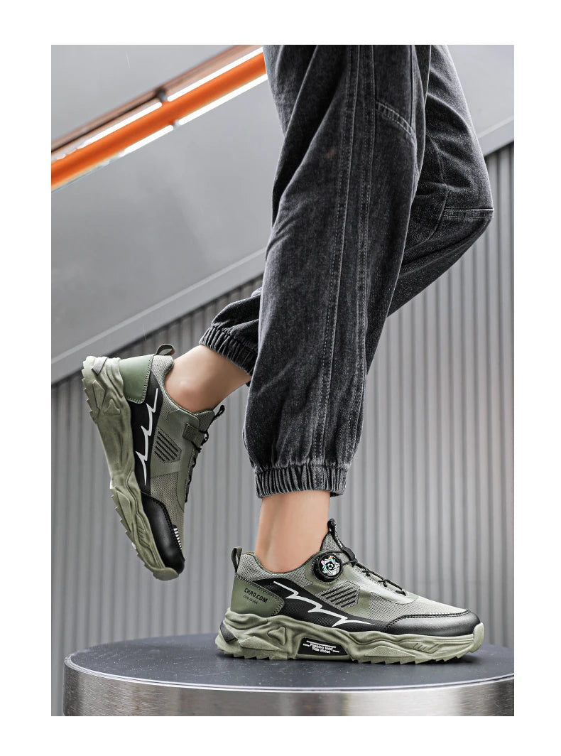 Breathable Korean Sneakers Rotating Laces — Black | KIMLUD