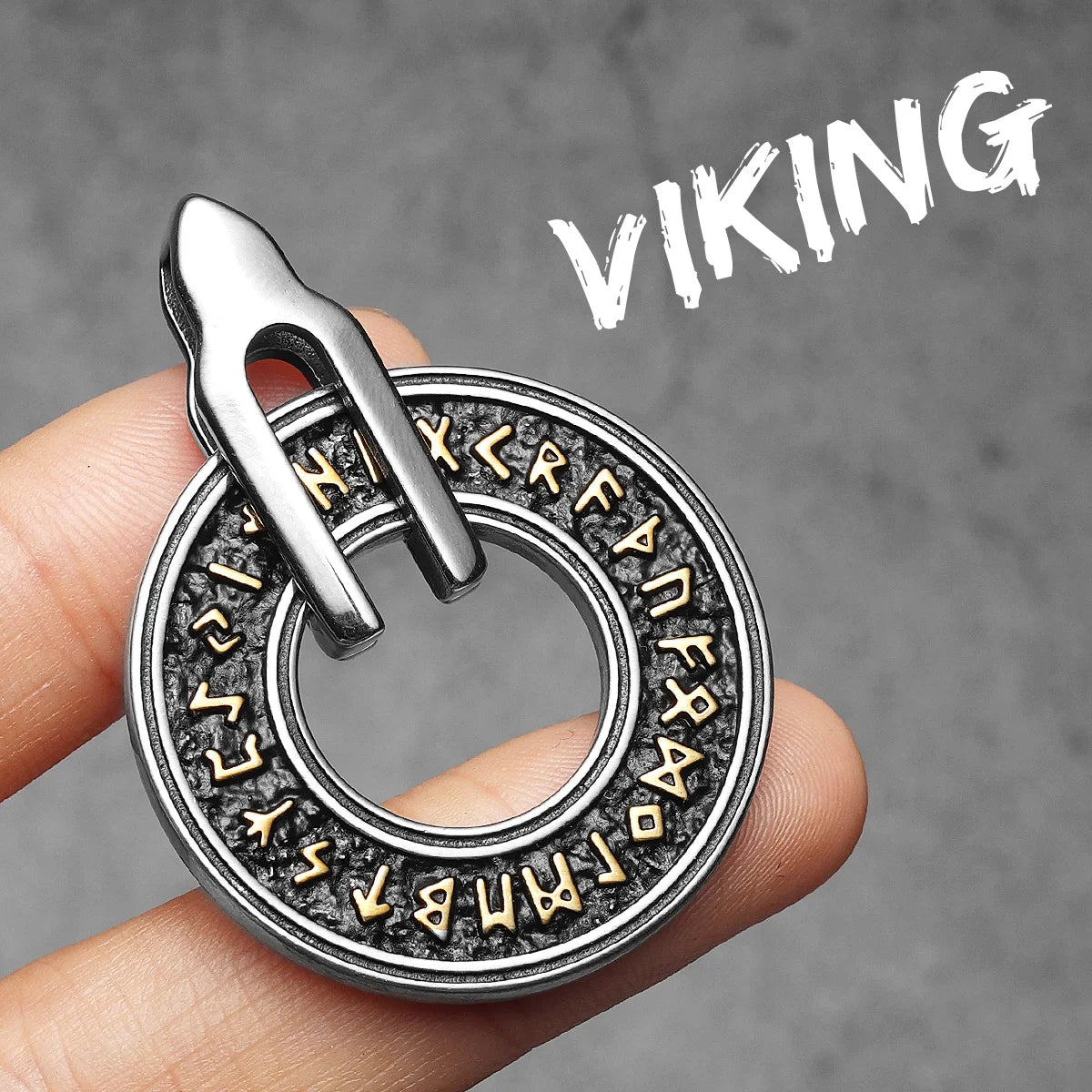 Viking Rune Carving Men Necklaces With Pendant Stainless Steel Jewelry For Male Women Punk Hip Hop Accessories Gifts Wholesale