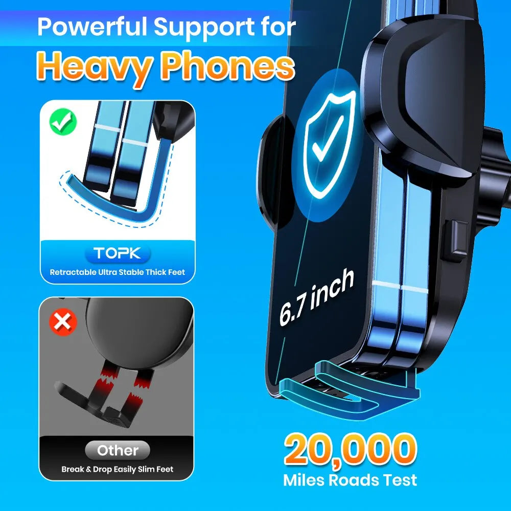 Car Phone Holder Mount – Upgraded Support Function – Metal | KIMLUD