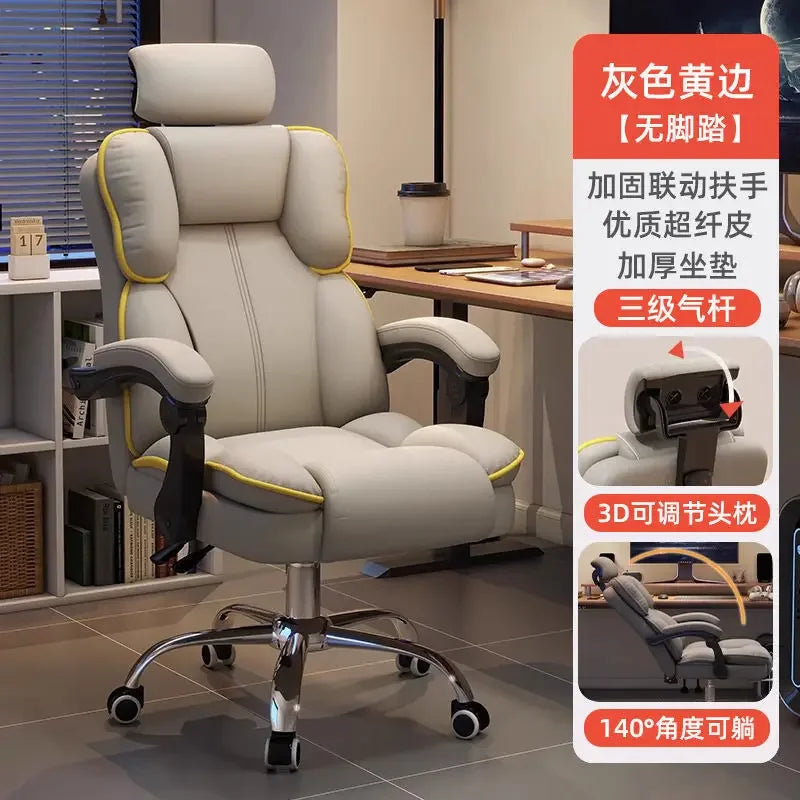 Stainless-Steel Office Chair Ergonomic With Adjustable Back — Gray | KIMLUD