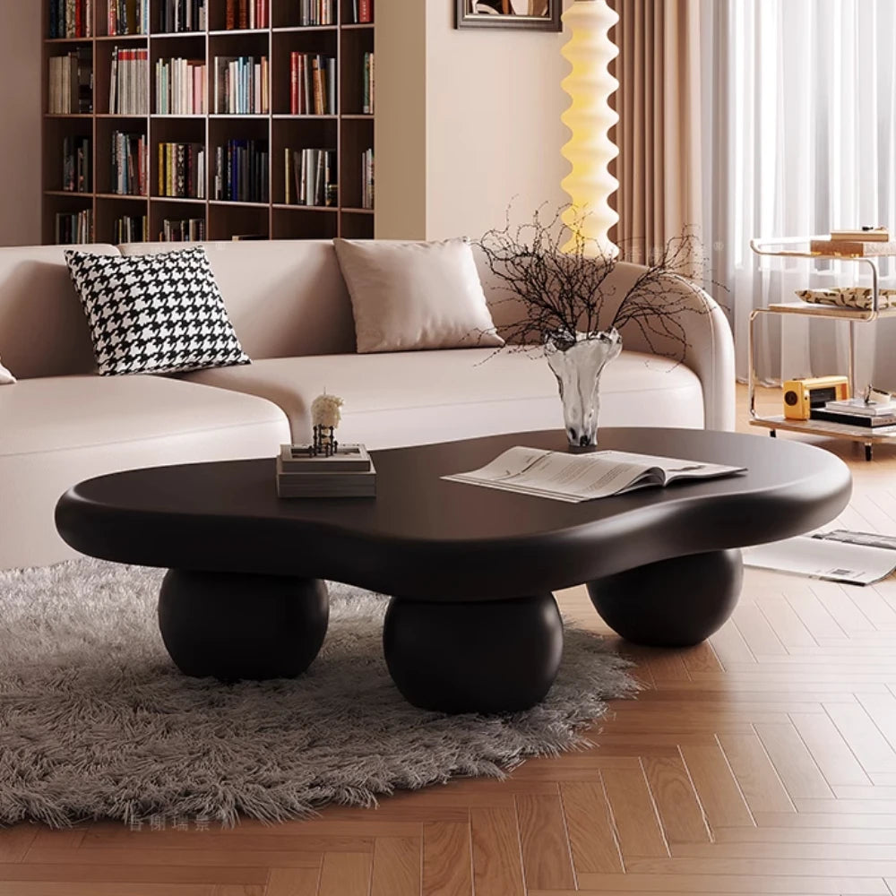 Black Modern Side Table Round Organizer Minimalist Unique Coffee Tables Premium Nordic Tavolino Da Salotto Home Furniture